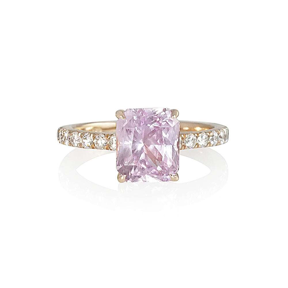 Pink Sapphire and Diamond Engagement Ring for Noelle