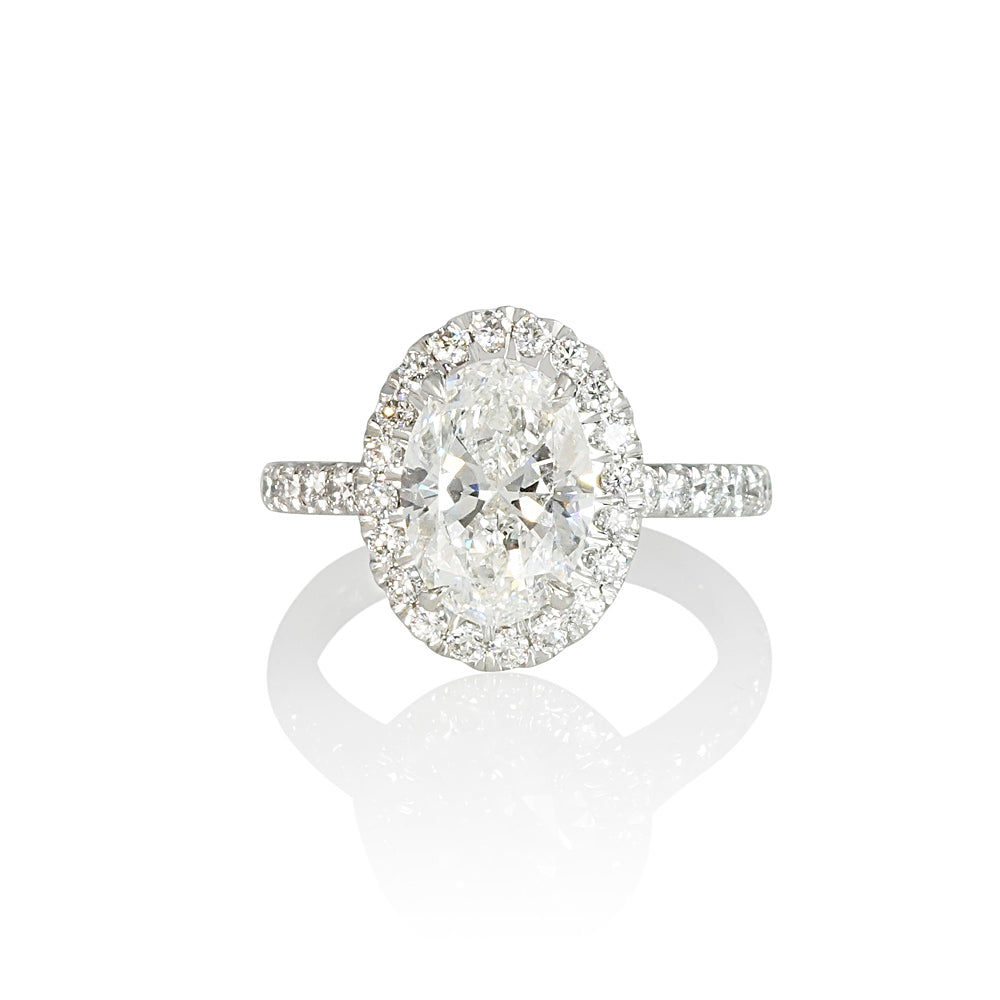 Oval Diamond Halo Engagement Ring for Alexa