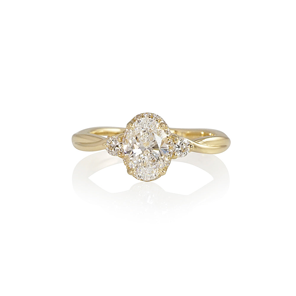 Signature Cynthia Britt Diamond Collar™ and Criss Cross Band Engagement Ring for Alexandra