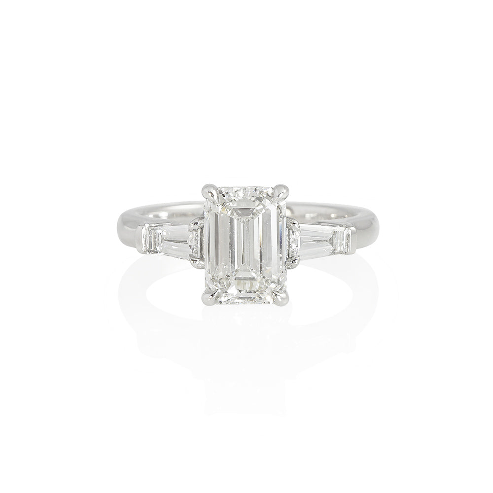 Emerald Cut Three Stone Engagement Ring for Paige