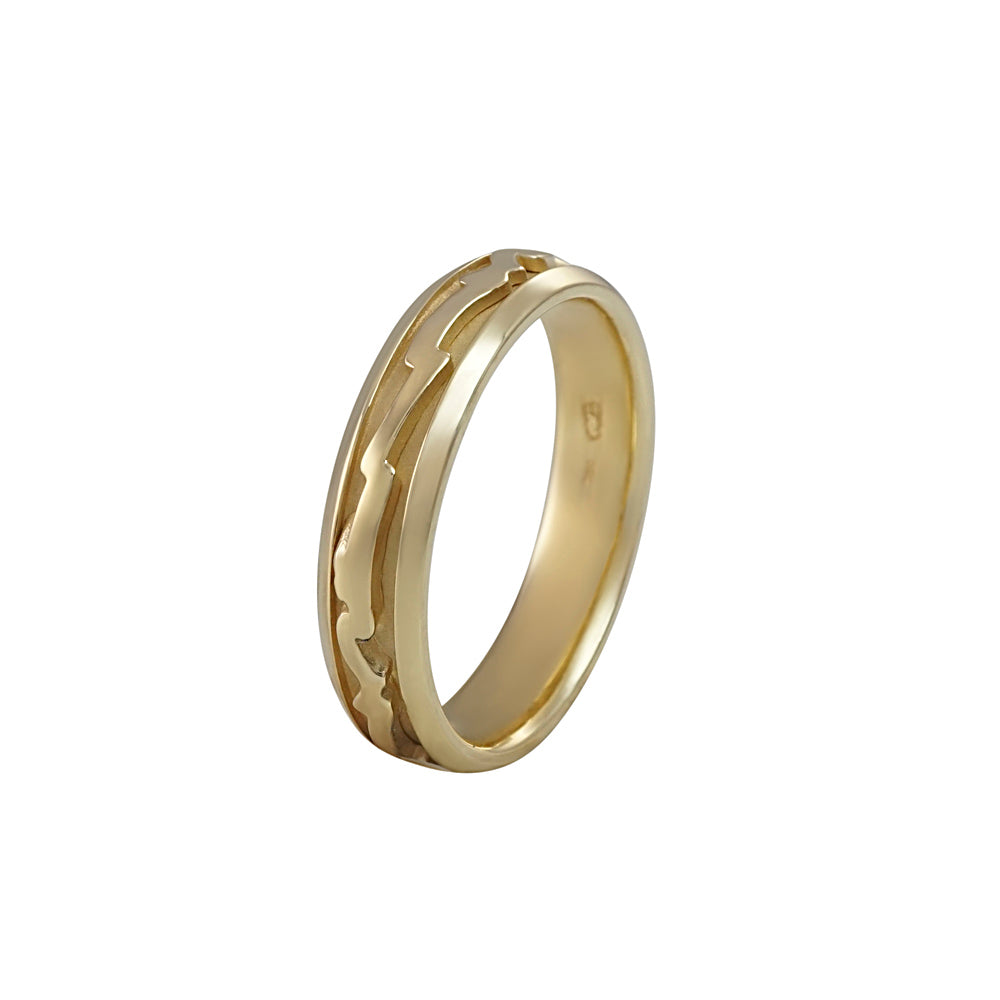 Men's Yellow Gold Branch Ring for Peter