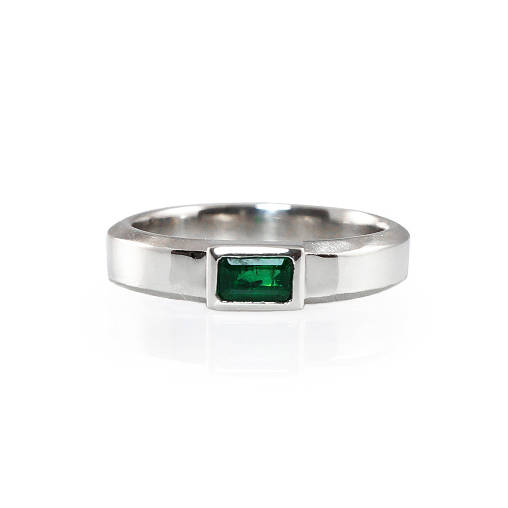 Phillip Emerald And Platinum Wedding Band