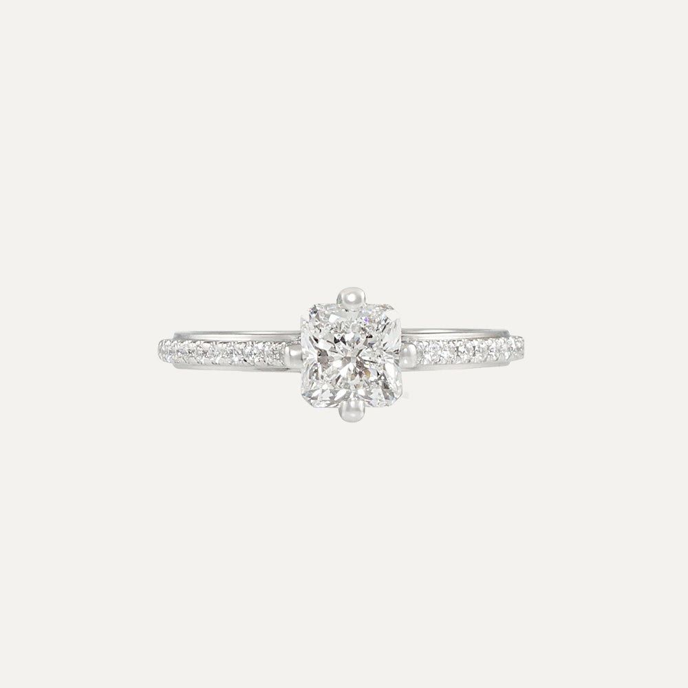 Platinum Radiant Cut Signature CB "No Basket"™ Engagement Ring