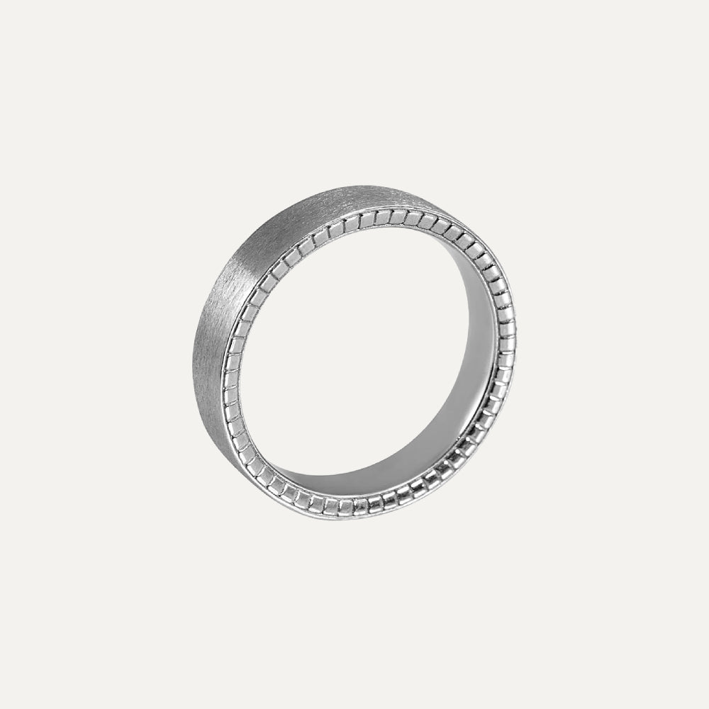 Platinum Race Car Men's Wedding Band Ring