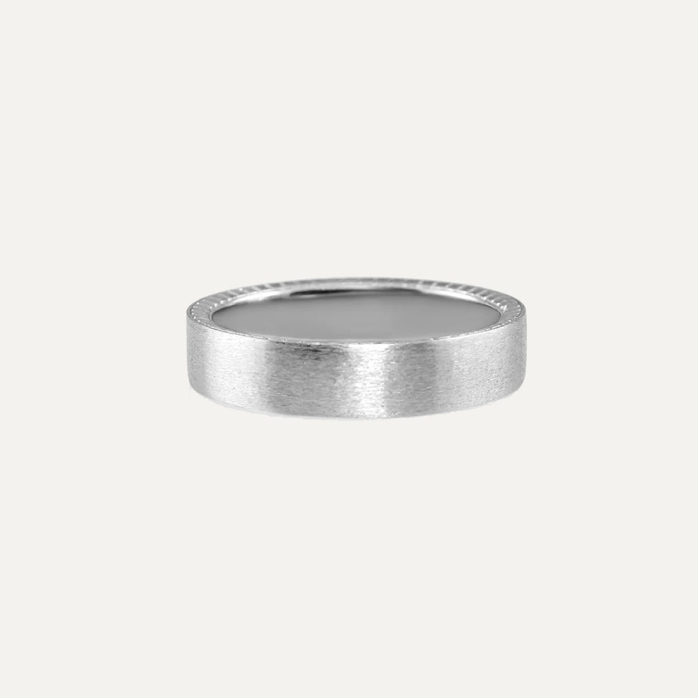 Platinum Race Car Men's Wedding Band Ring