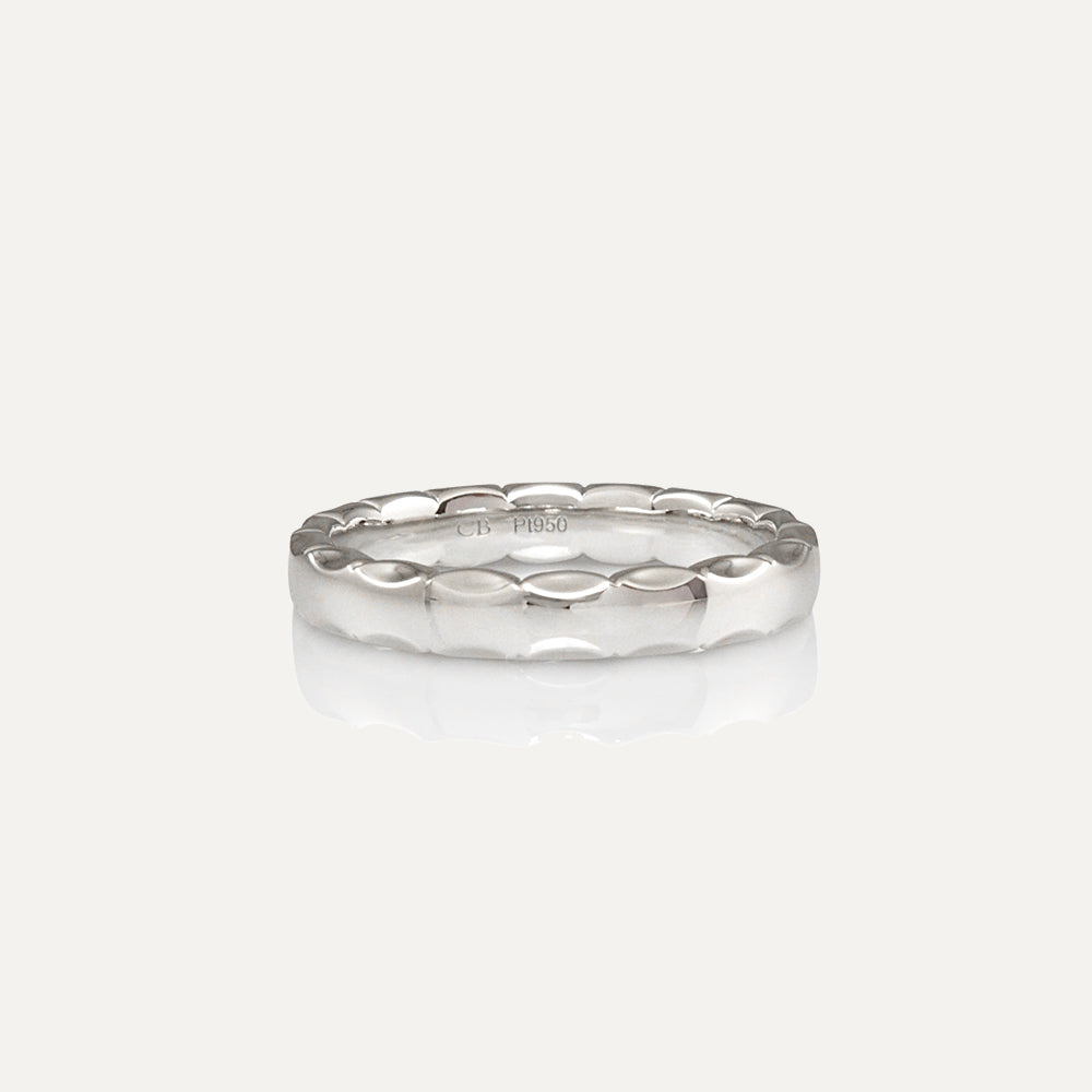 Platinum Scalloped Women's Ring