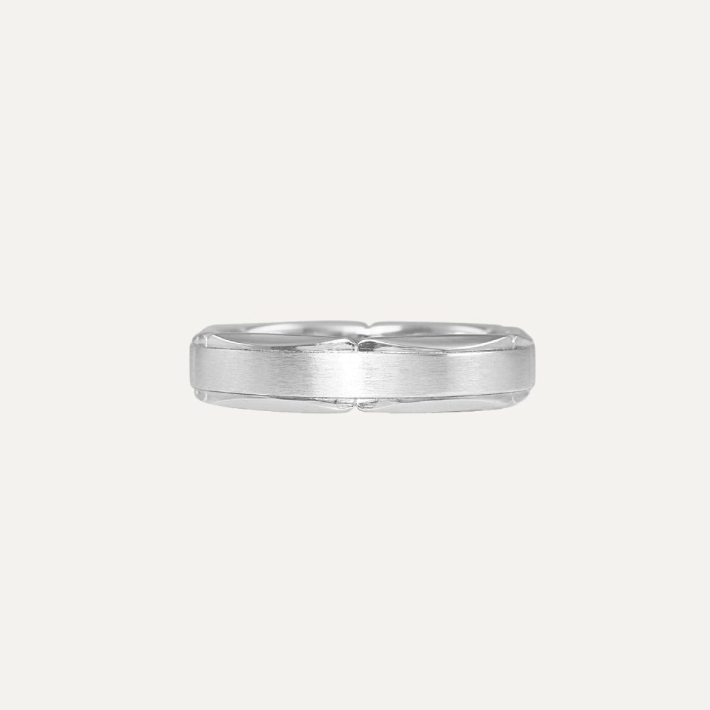 Platinum Scalloped Men’s Wedding Band Ring