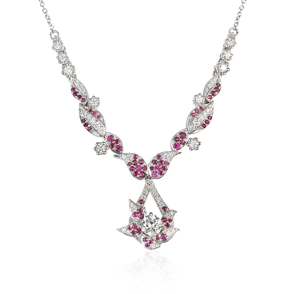 Enchanted Diamond and Ruby Necklace