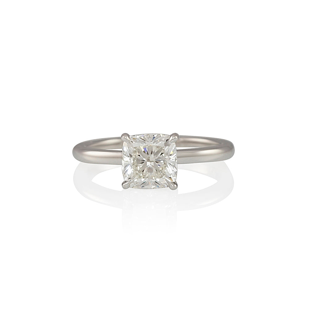 Cushion Cut Diamond with Diamond Collar Engagement Ring for Rachel