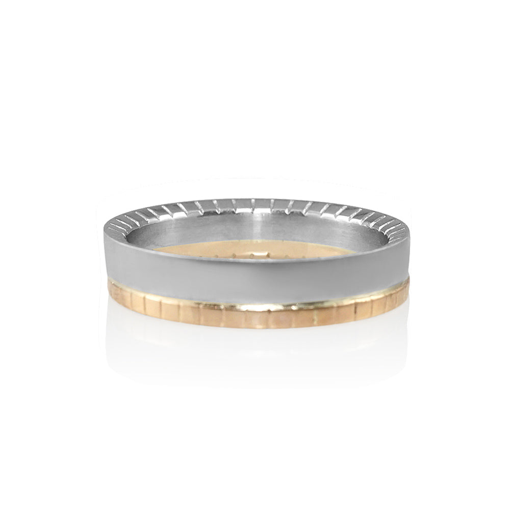 David Rose Gold and Platinum Mens Wedding Band