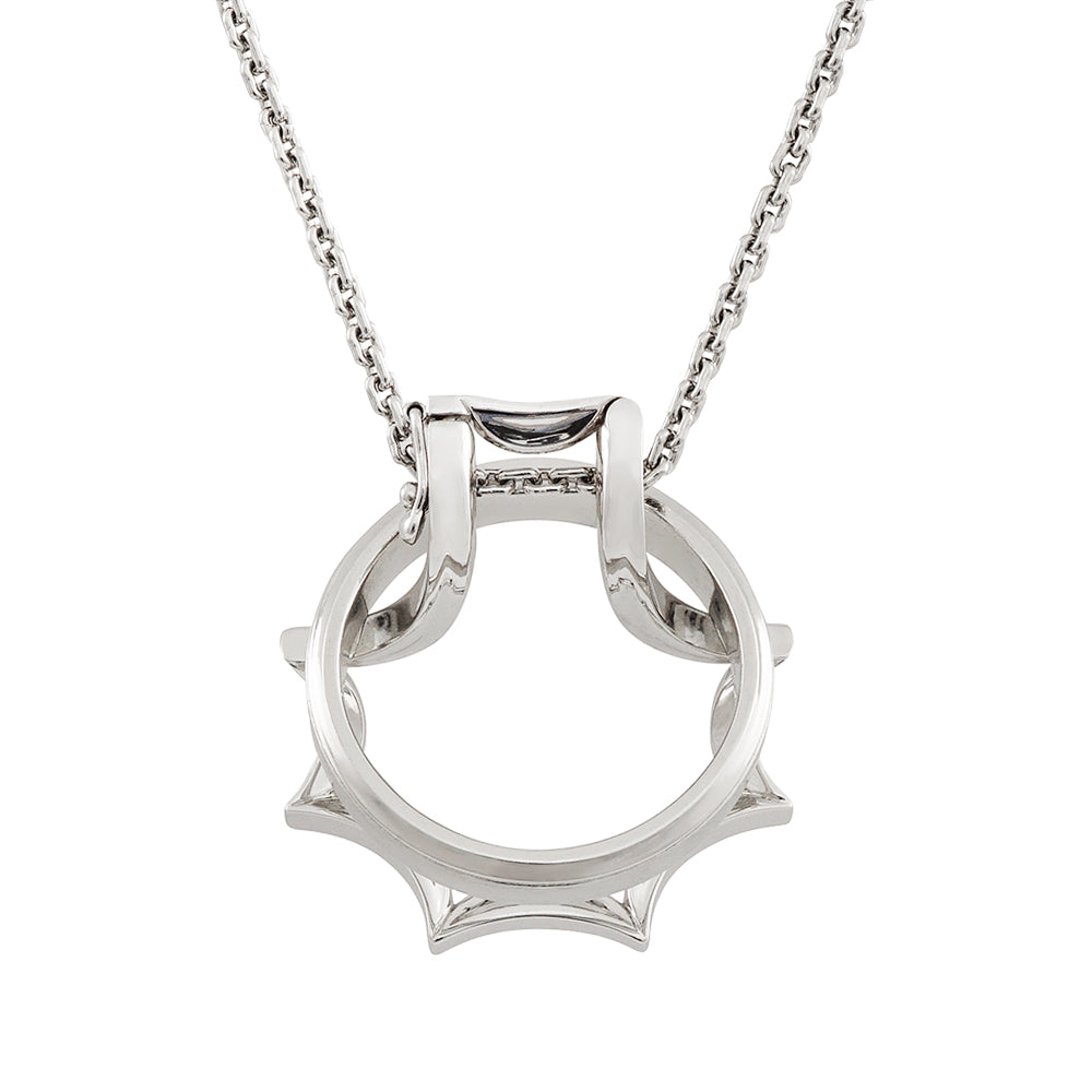 Crescent Of The Moon Men's Ring Holder Necklace