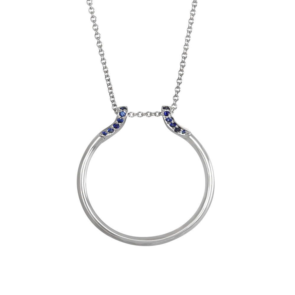 Ring Holder Necklace with Sapphires