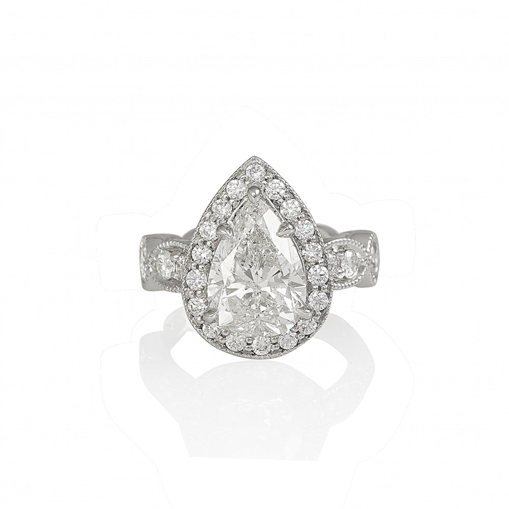 Exquisite Pear Diamond Ring for Robin