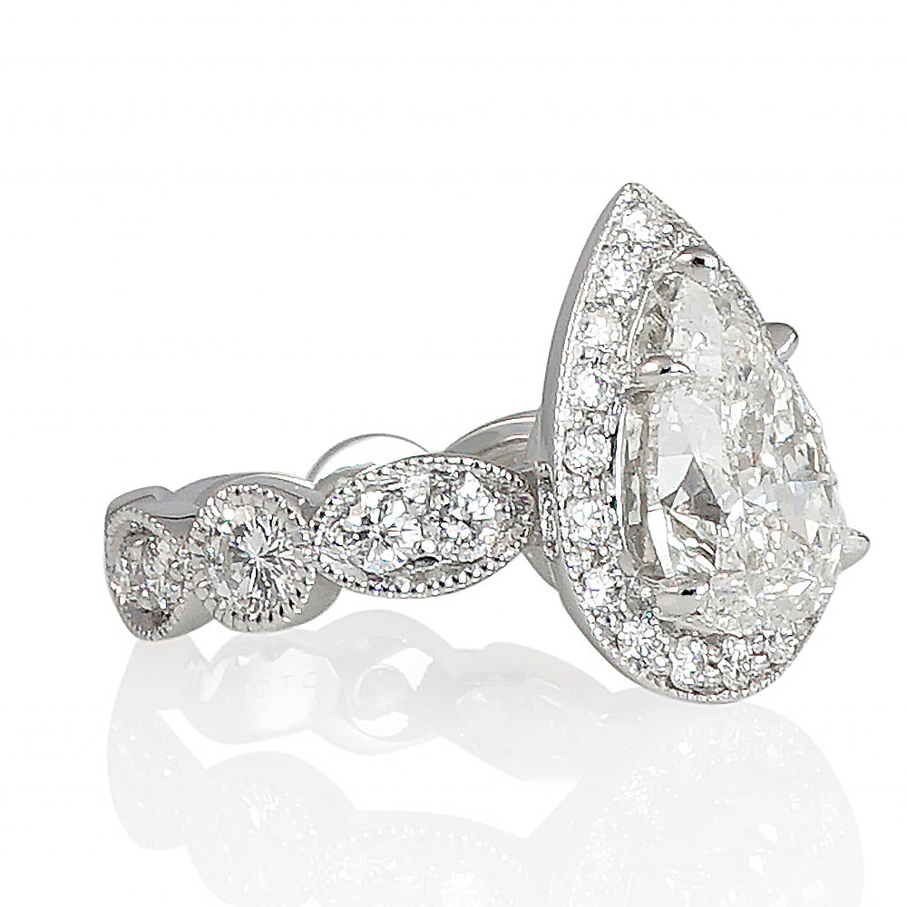 Exquisite Pear Diamond Ring for Robin