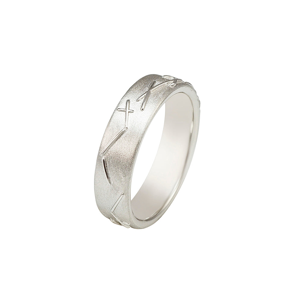 Platinum Bird Nest Men's Wedding Band For Ross