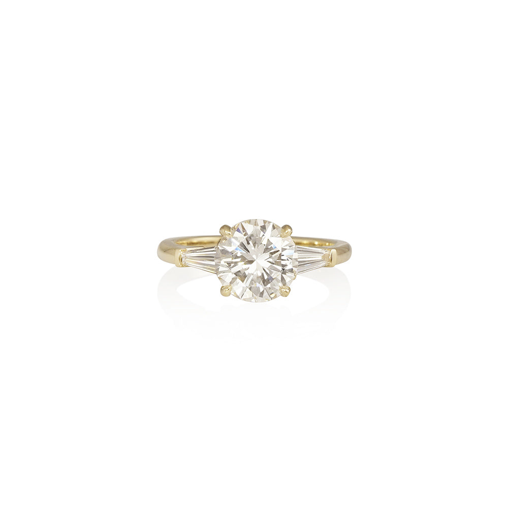 Round and Tapered Baguettes Engagement Ring for Anusha