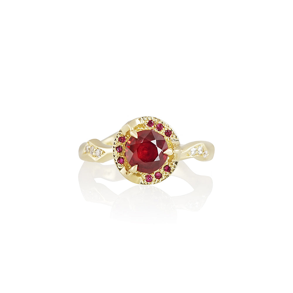 Ruby and Thorn Branch Engagement Ring for Francesca