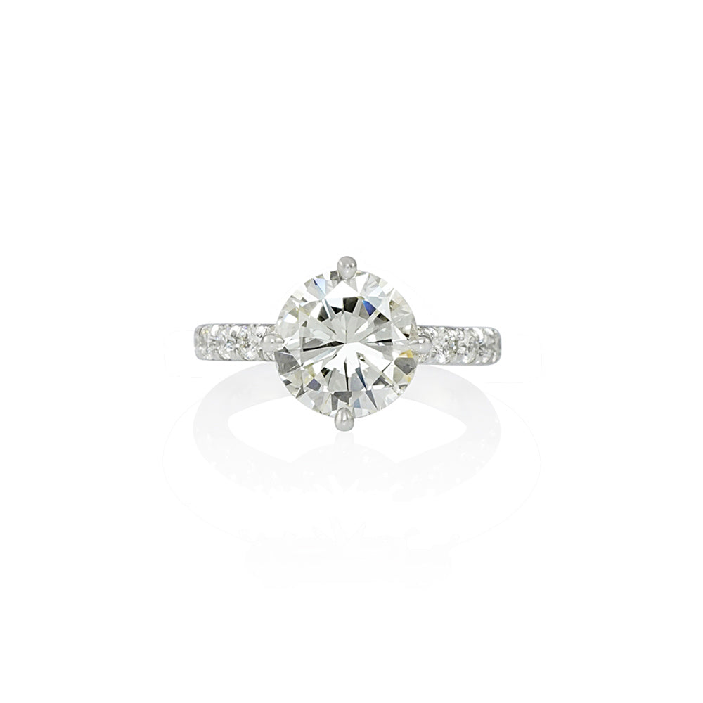 Solitaire with Diamond Band for Saige