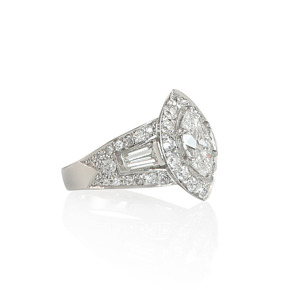 Marquise Halo Engagement Ring for Samantha