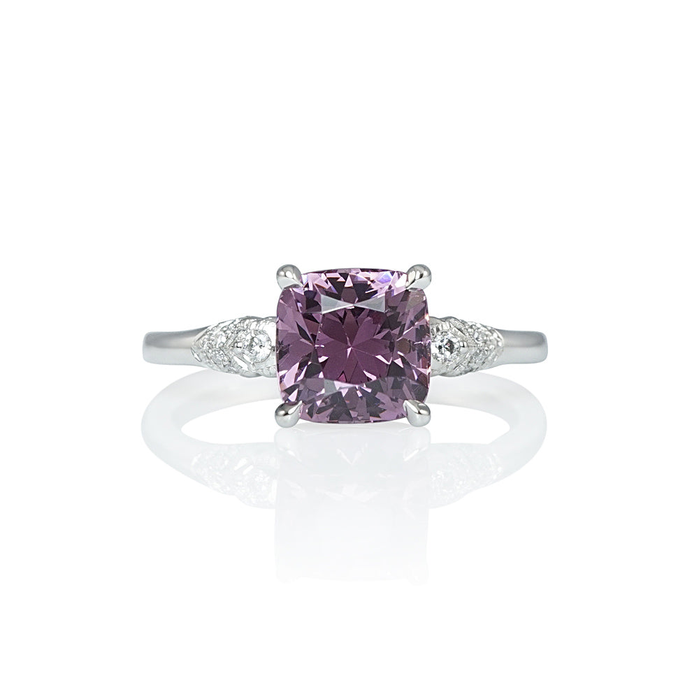 Romantic Pink Spinel Engagement Ring for Samantha