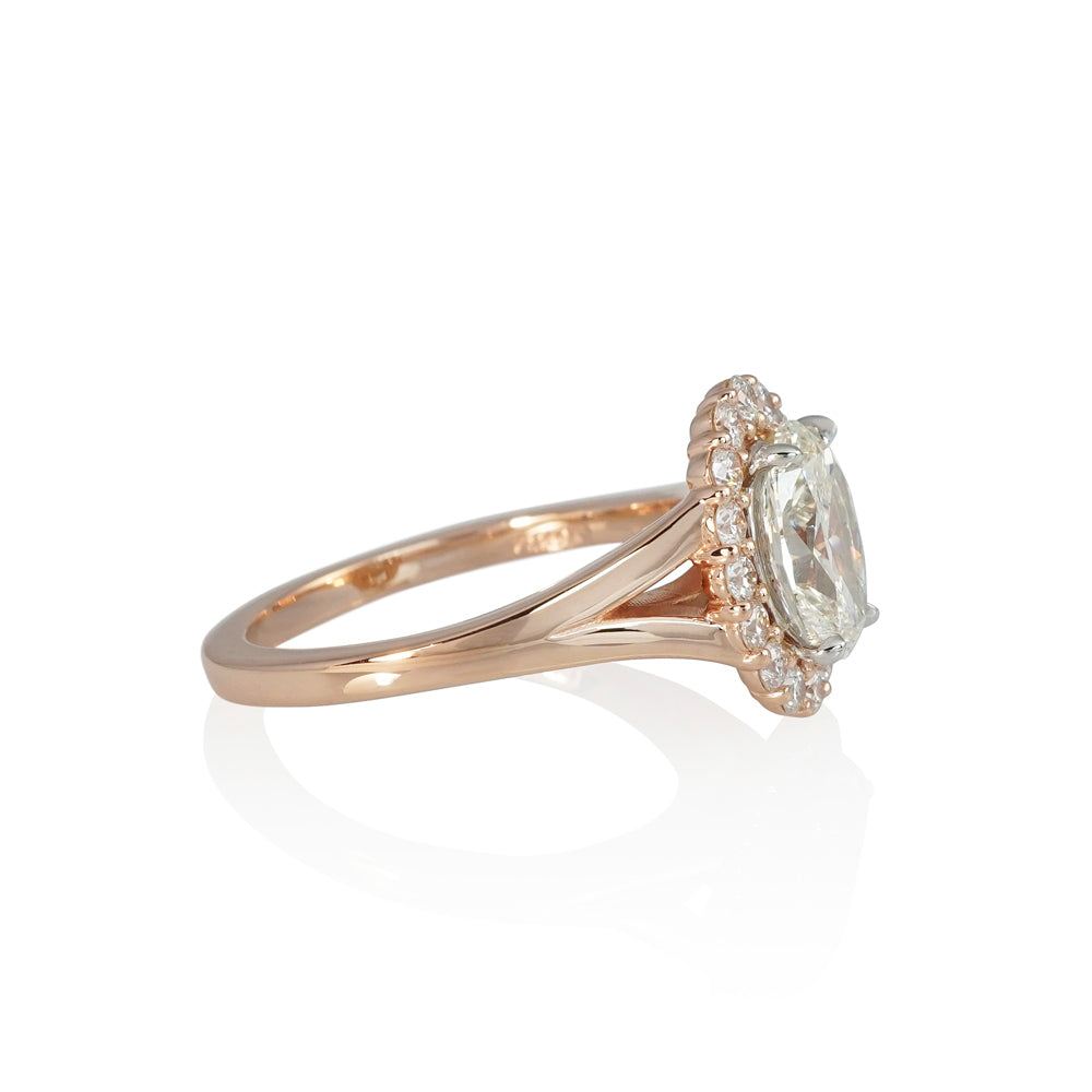 Oval Halo and Split Shank Engagement Ring for Samantha