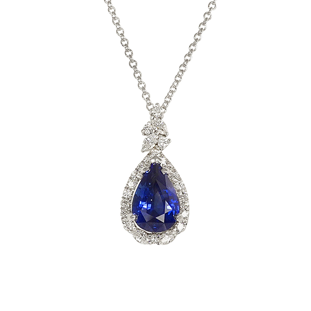 Fantasy Pear-Shaped Blue Sapphire Necklace