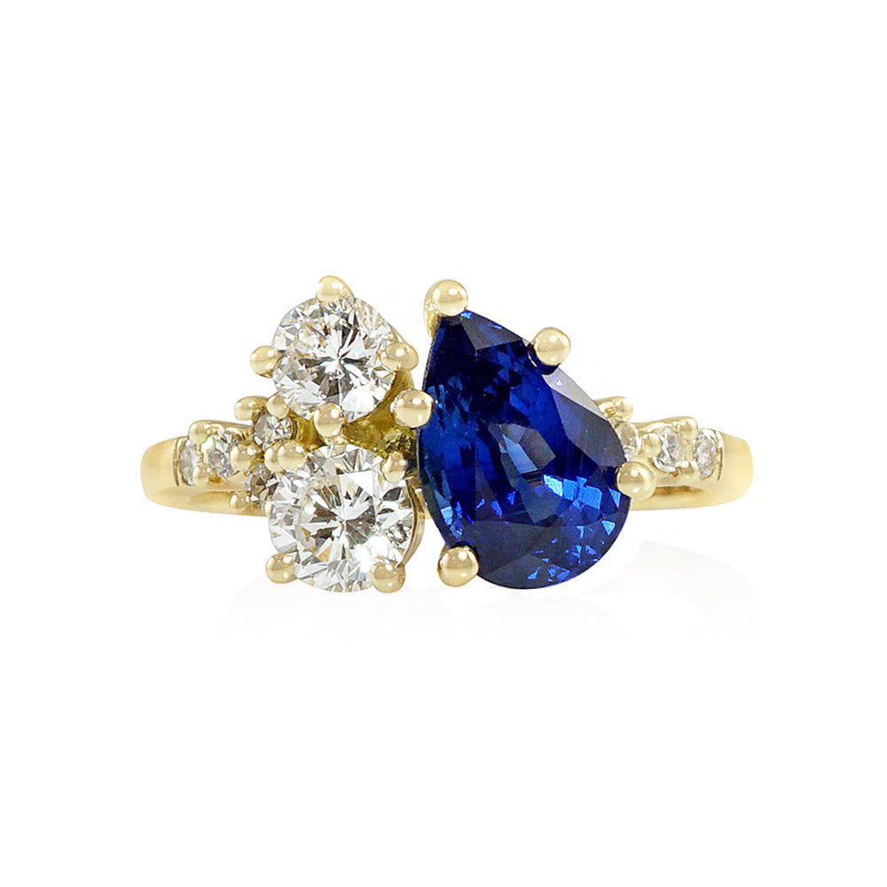 Sapphire and Diamond Cluster Engagement Ring for Bethany