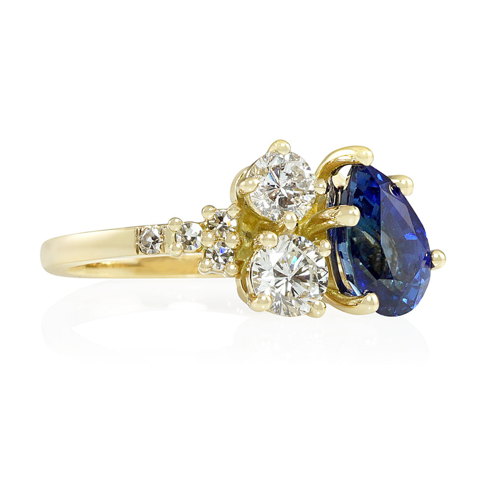 Sapphire and Diamond Cluster Engagement Ring for Bethany