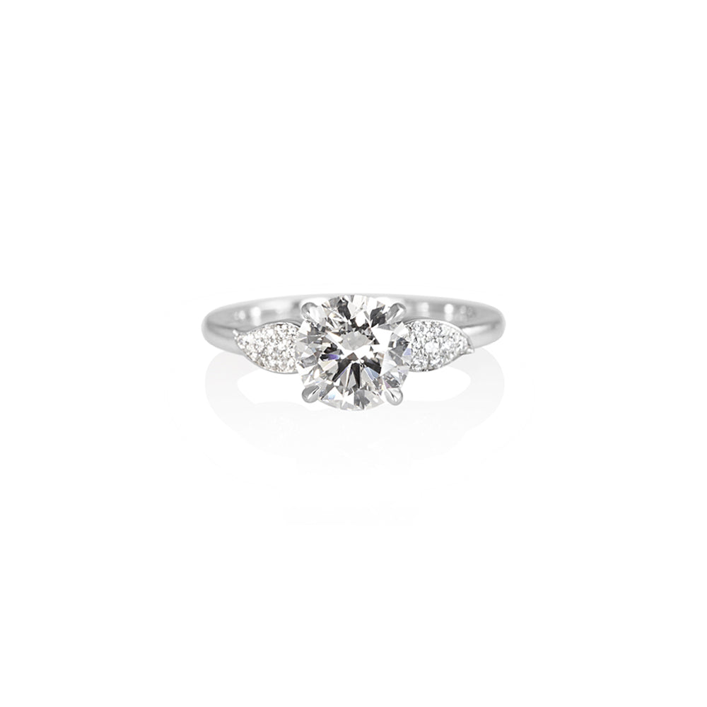 Diamond Leaf Engagement Ring for Sara