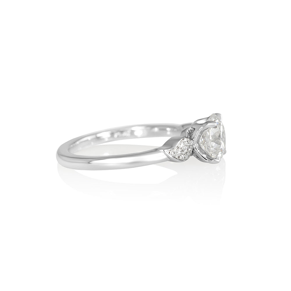 Diamond Leaf Engagement Ring for Sara