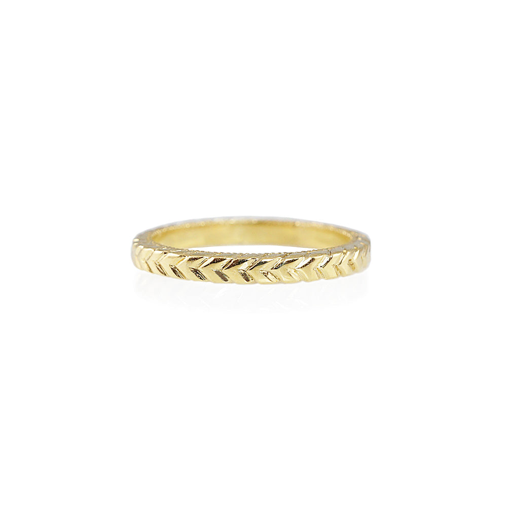 Sarah Hand Engraved Yellow Gold Wedding Band