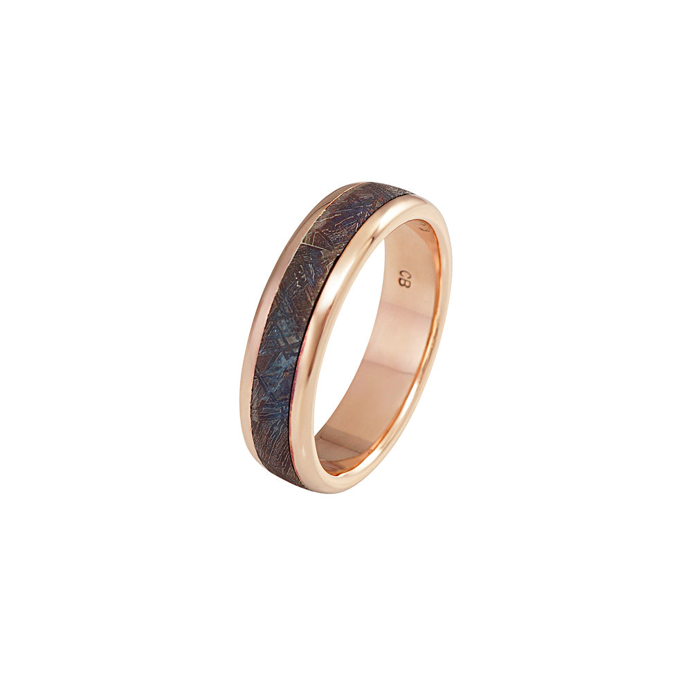 Rose Gold Meteorite Men's Wedding Band