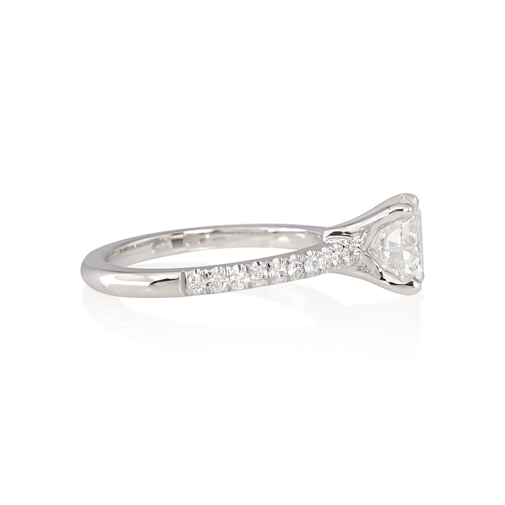 Signature Cynthia Britt "V" Solitaire with Diamond Band