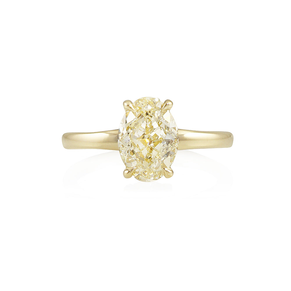 Oval-Shaped Fancy Yellow Diamond Solitaire Engagement Ring for Sonja