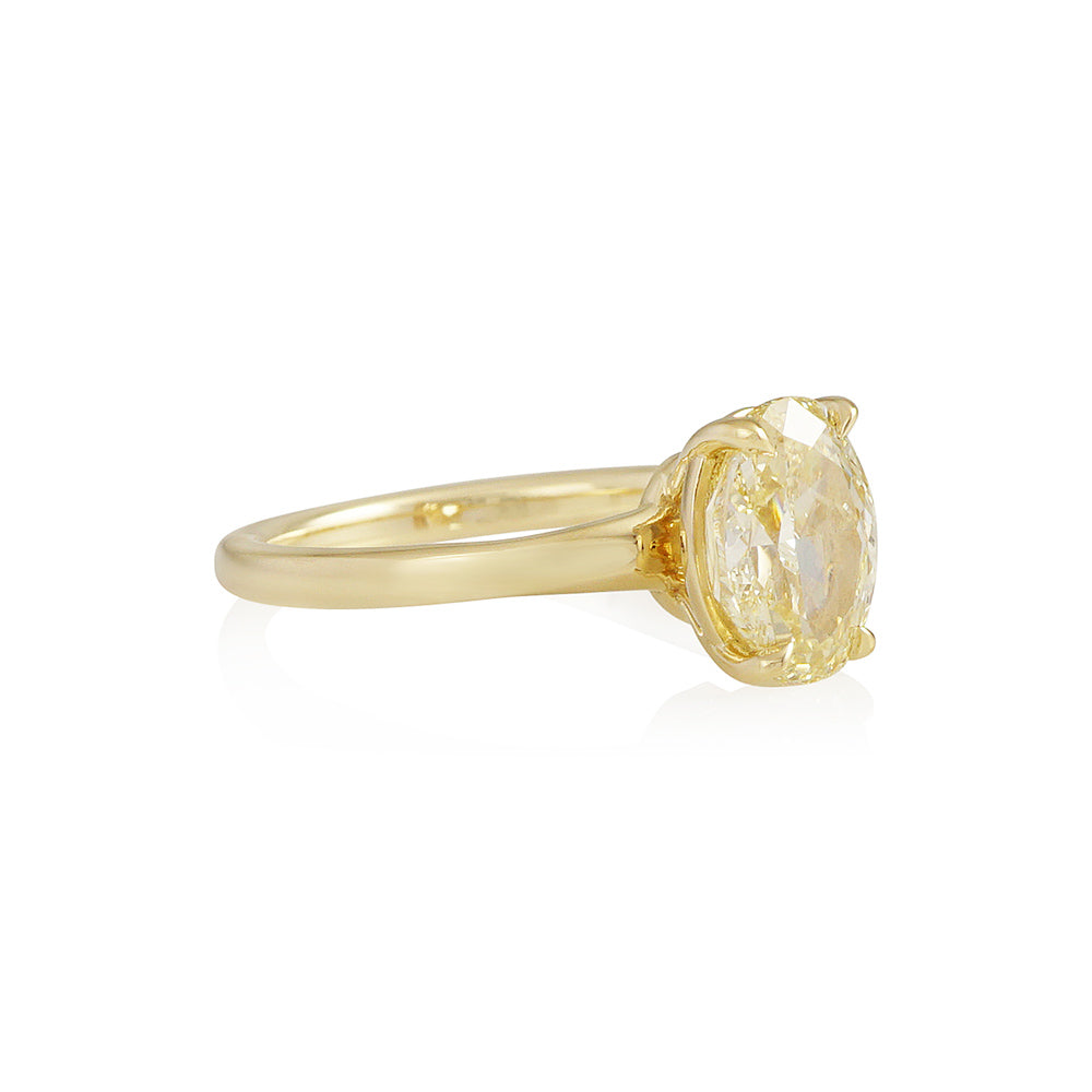 Oval-Shaped Fancy Yellow Diamond Solitaire Engagement Ring for Sonja