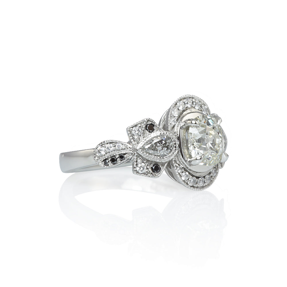 Romantic Bow Engagement Ring for Stefanie