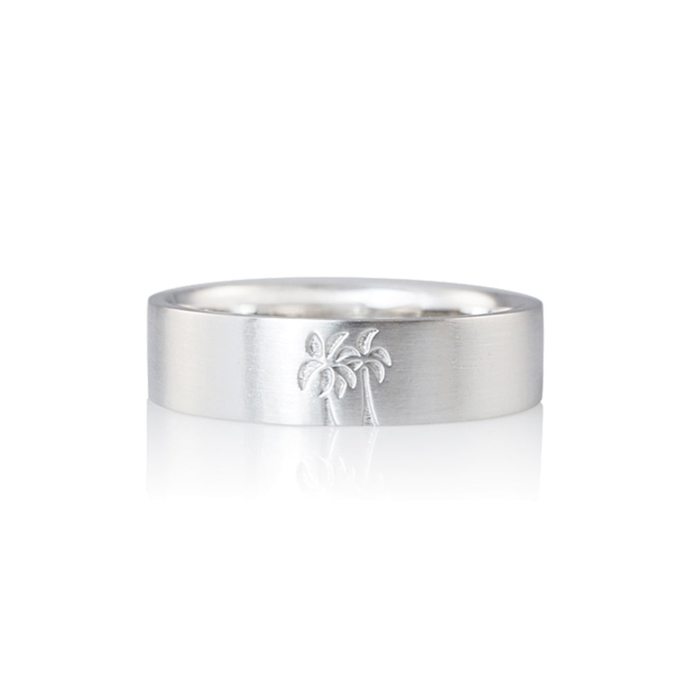 "Palm Tree" Men's Wedding Band for Steve