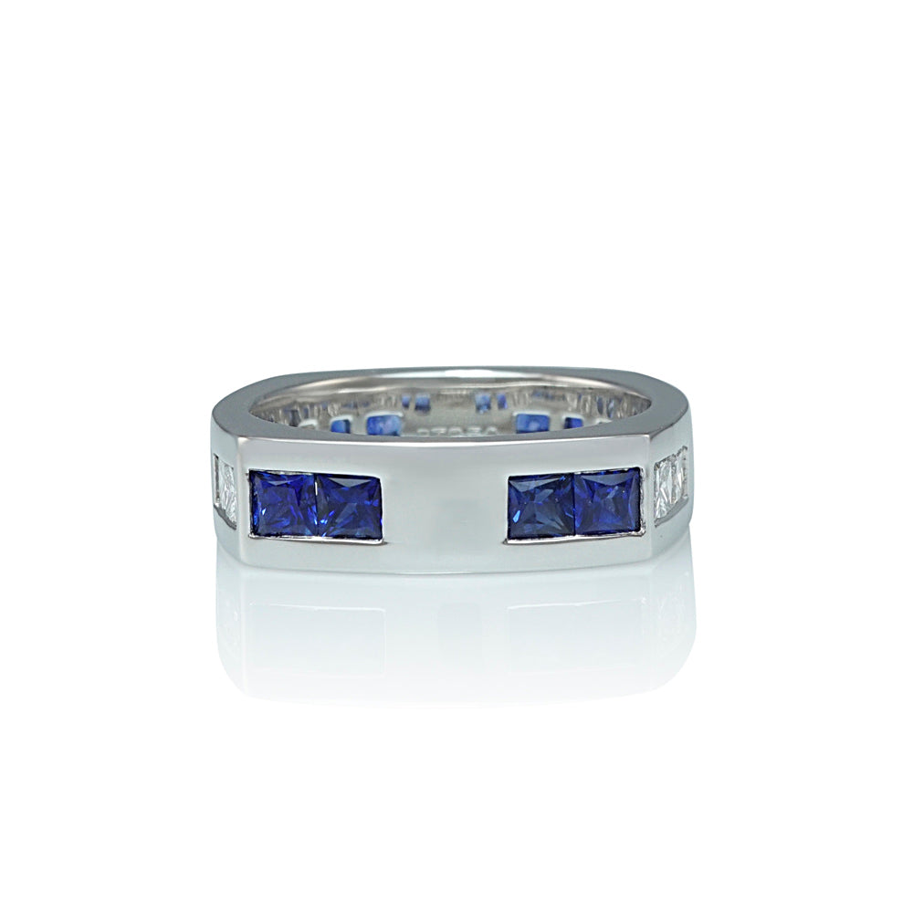 Sapphire and Diamond Wedding Band for Steve