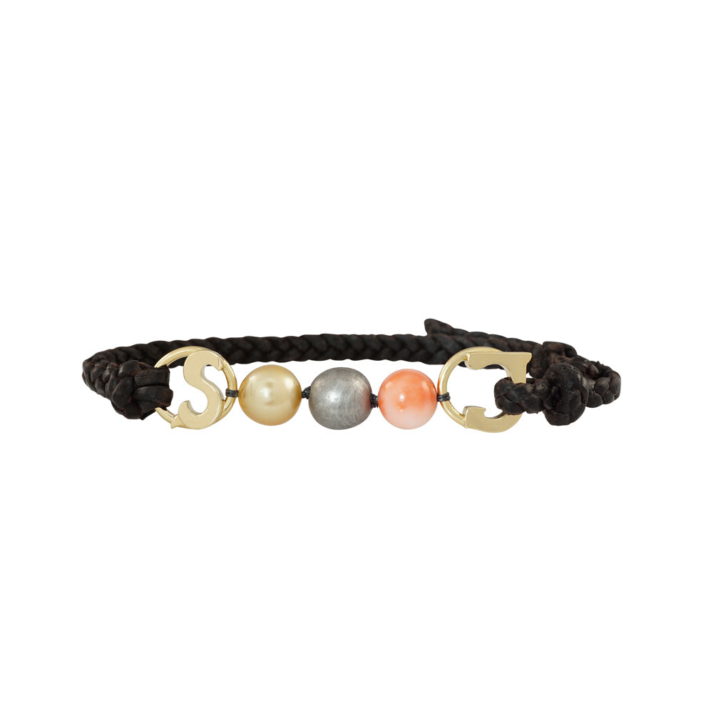 Coral, Pearl, and Meteorite Bracelet for Susan