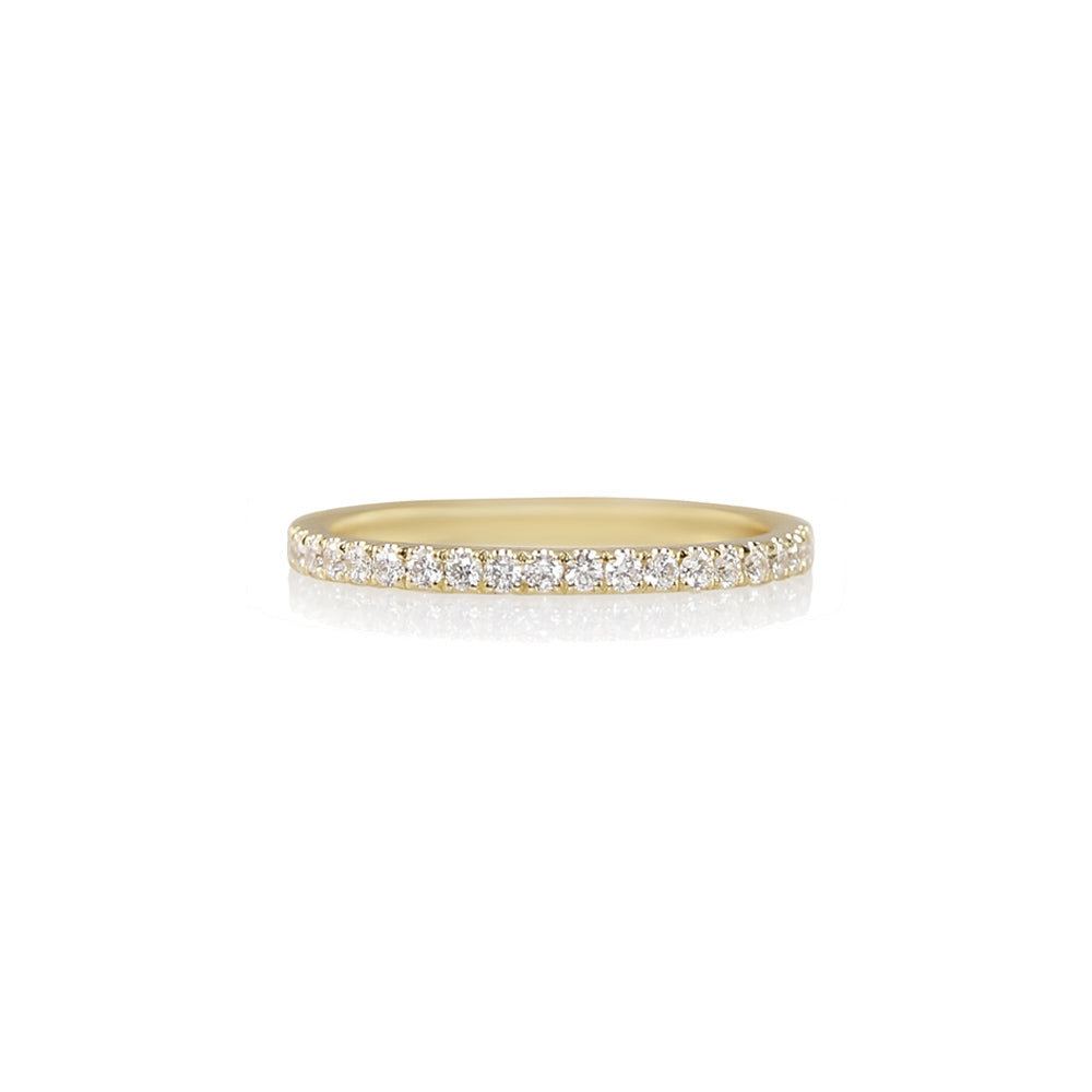 Thin Yellow Gold Diamond Wedding Band