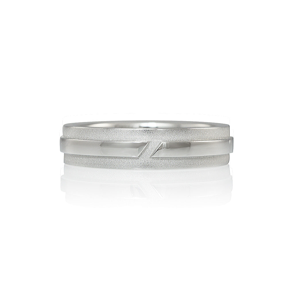 Ribbon Strip Wedding Ring for Thomas