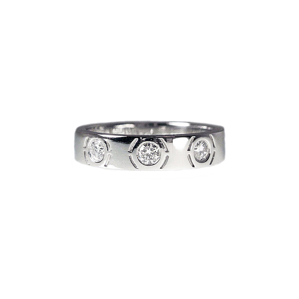 Three Kisses Platinum and Diamond Wedding Band