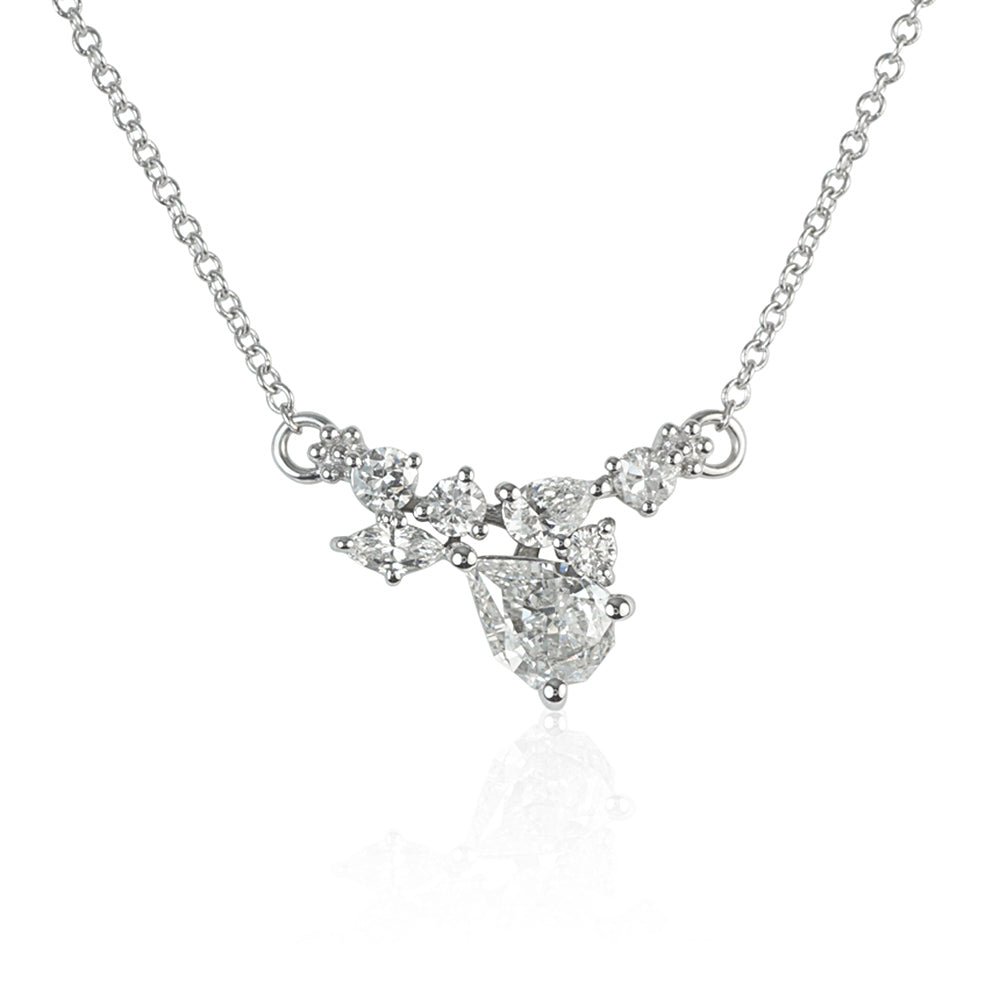 Fantasy Diamond Cluster Necklace for Tiffani