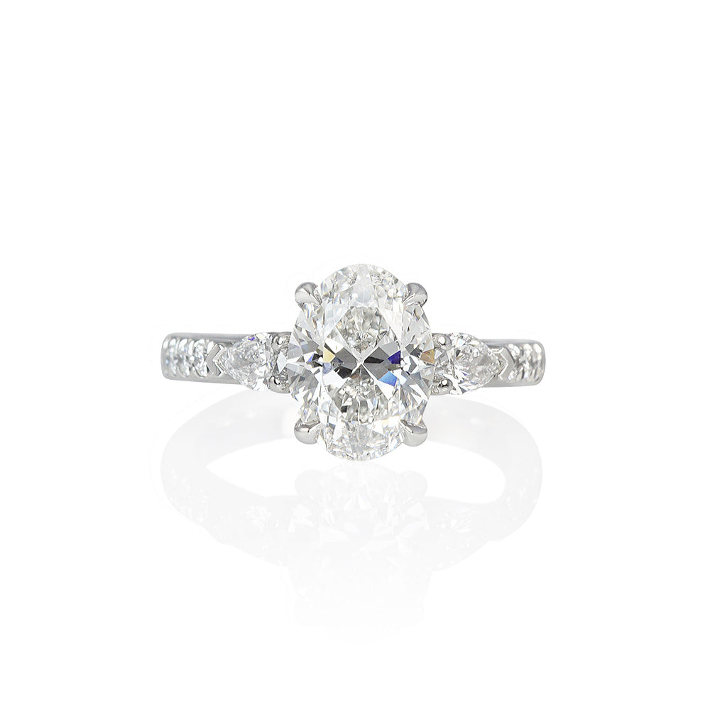 Oval Three Stone Engagement Ring for Tiffani