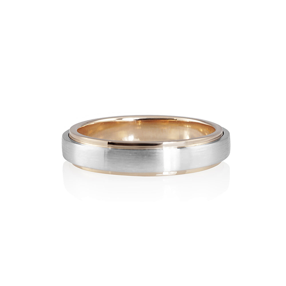 Tim Men's Rose Gold and Platinum Wedding Band