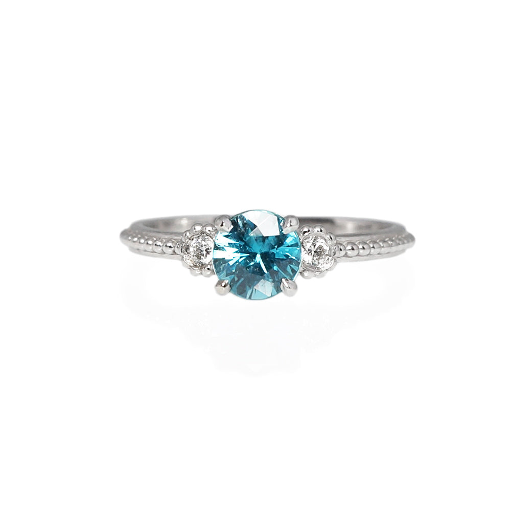 T'nika Blue Zircon And Diamond Engagement Ring