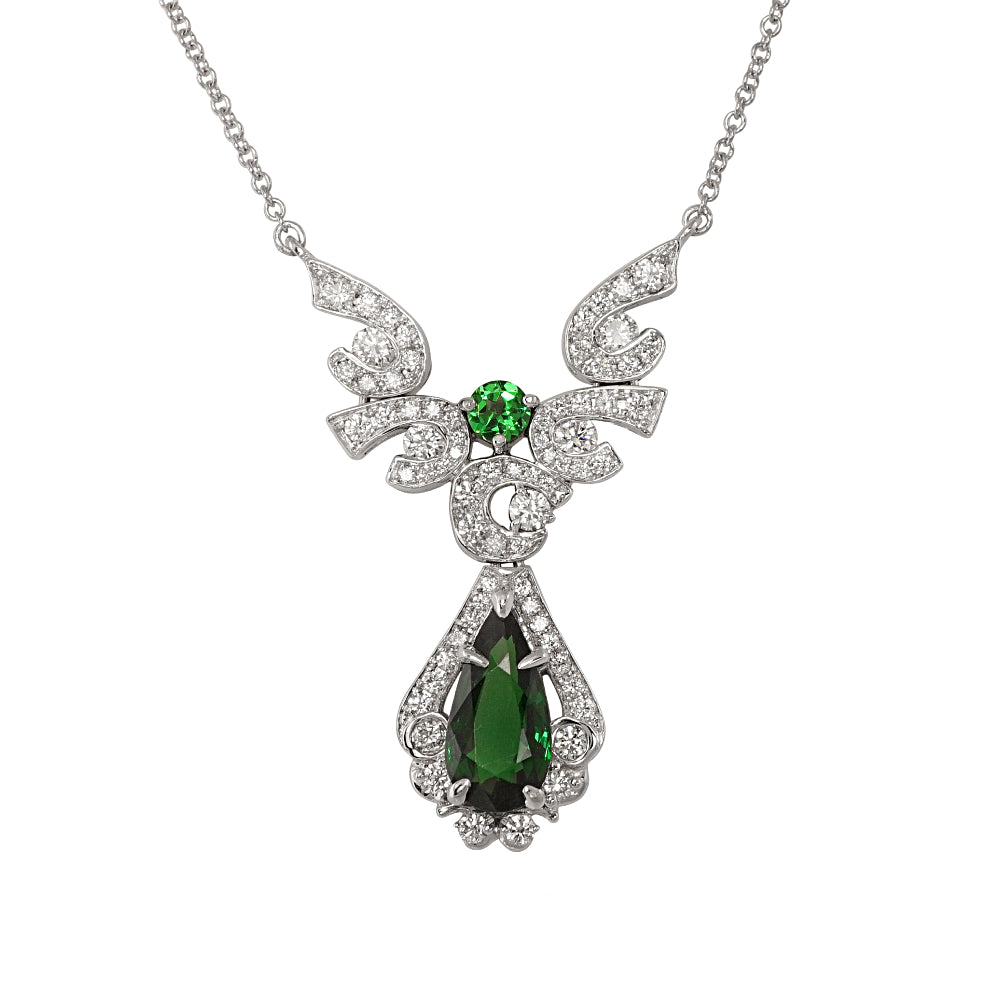 Majestic Tsavorite and Diamond Necklace for Betsy