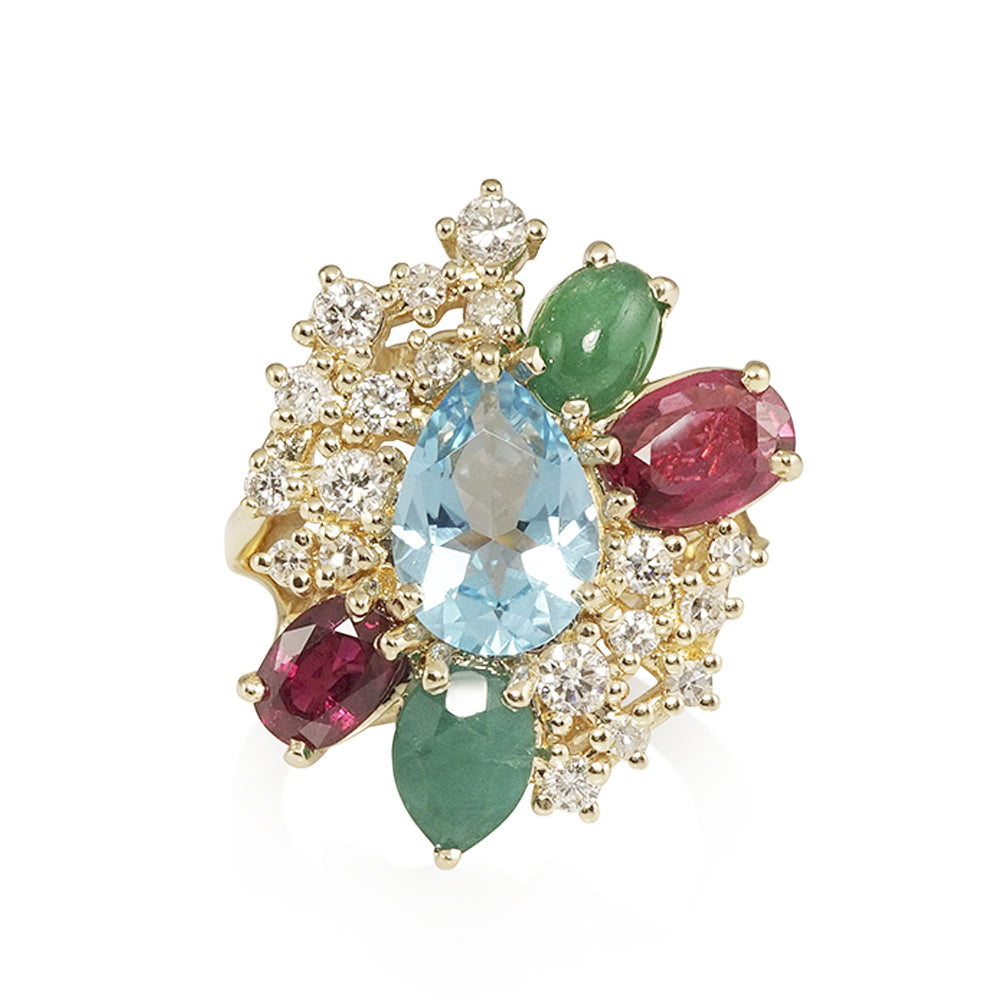 Tutti Frutti Diamond and Color Stones Ring for Leeanne