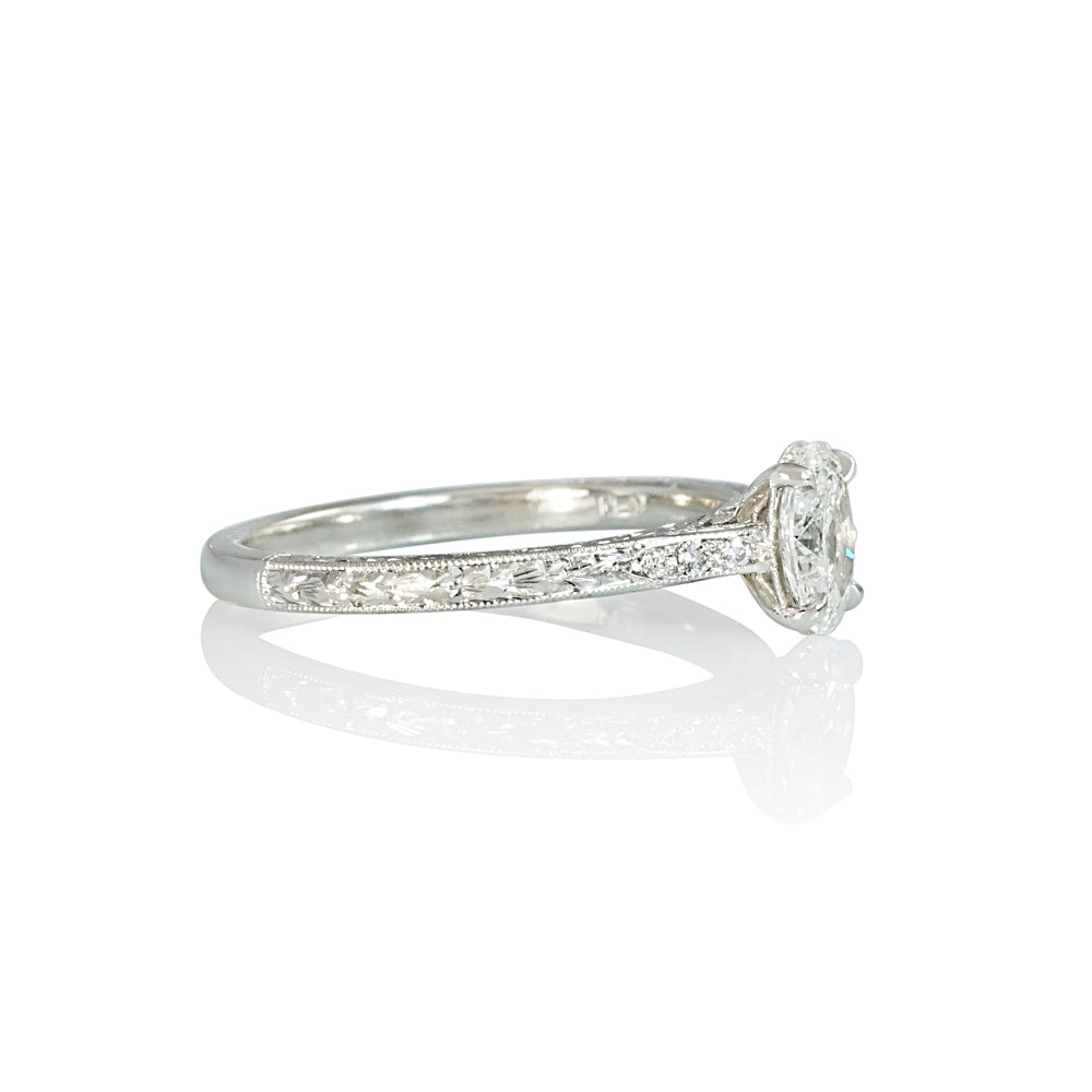 Antique Inspired Oval Diamond Engagement Ring for Victoria