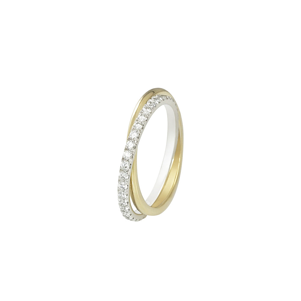 Two Tone Criss Cross Wedding Band for Wendy